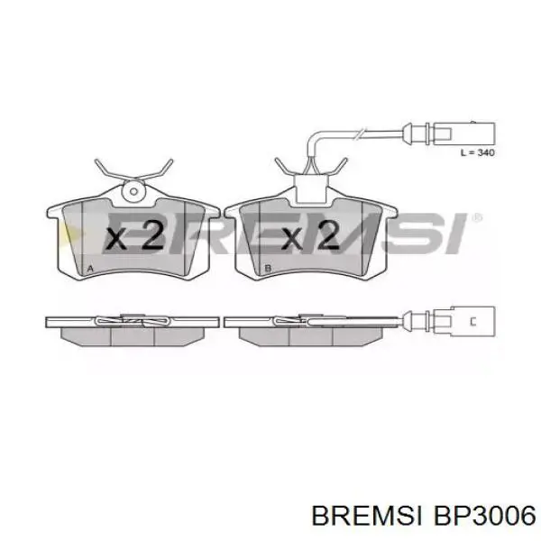BP3006 Bremsi задние тормозные колодки