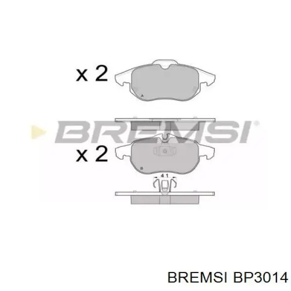 BP3014 Bremsi sapatas do freio dianteiras de disco