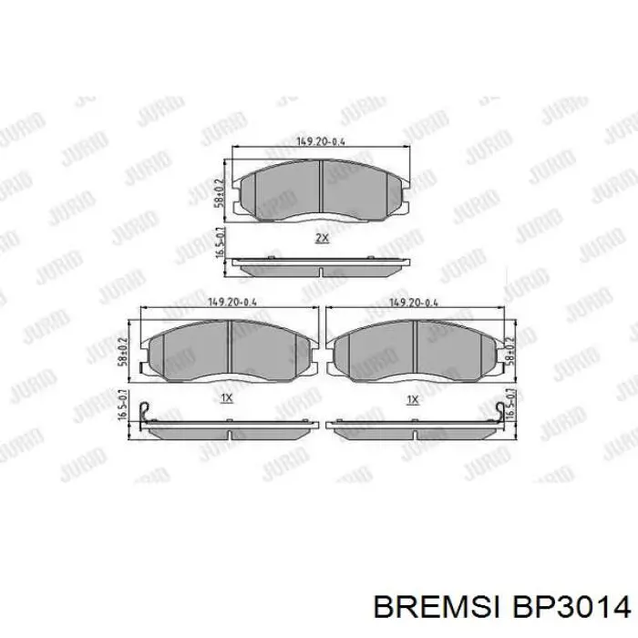 Купить BP3014 Bremsi Колодки тормозные