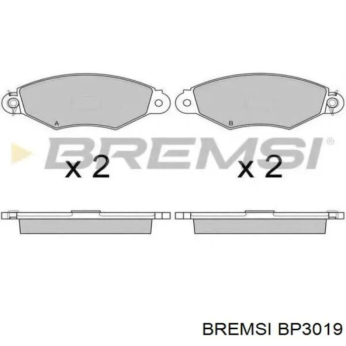 Pastillas de freno delanteras BP3019 Bremsi