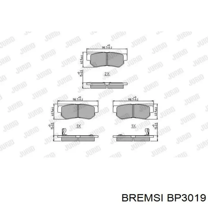 Купить BP3019 Bremsi Колодки тормозные