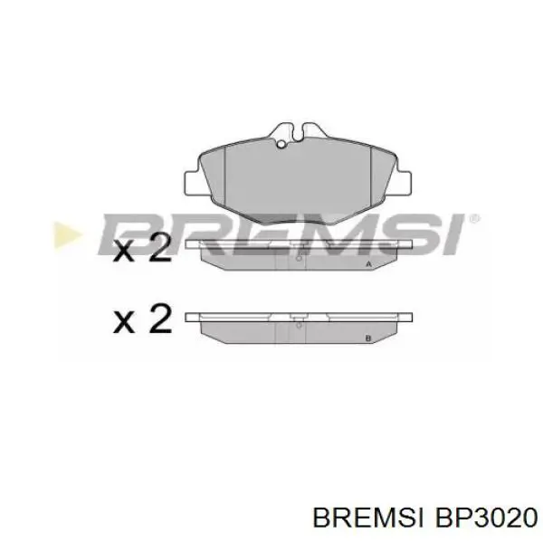 BP3020 Bremsi sapatas do freio dianteiras de disco