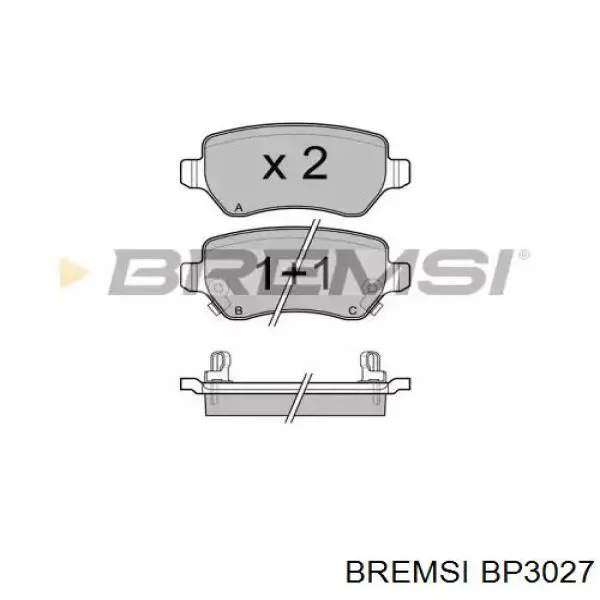 BP3027 Bremsi колодки тормозные задние дисковые