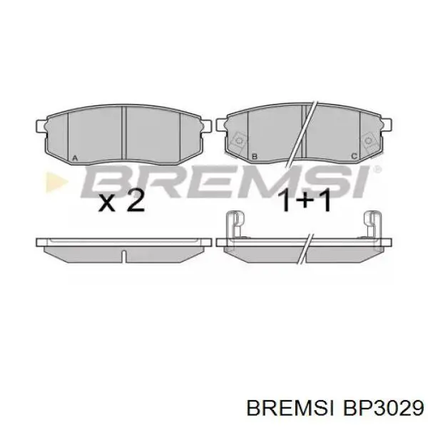 Задние тормозные колодки BP3029 Bremsi