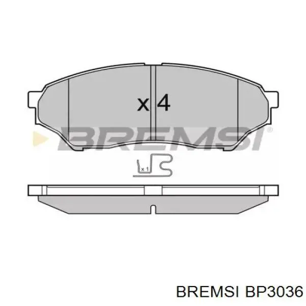 Передние тормозные колодки BP3036 Bremsi