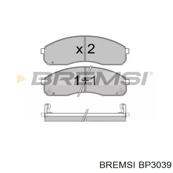 Передние тормозные колодки BP3039 Bremsi