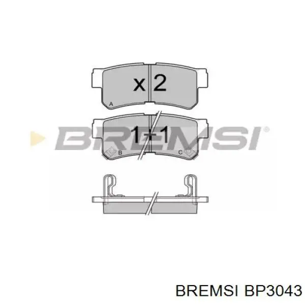 Задние тормозные колодки BP3043 Bremsi