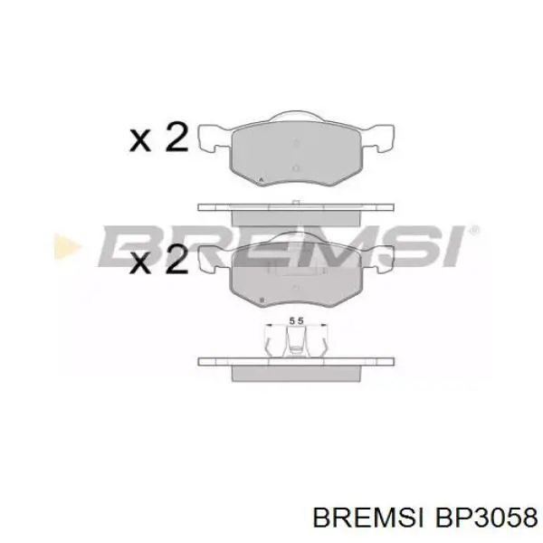 Передние тормозные колодки BP3058 Bremsi