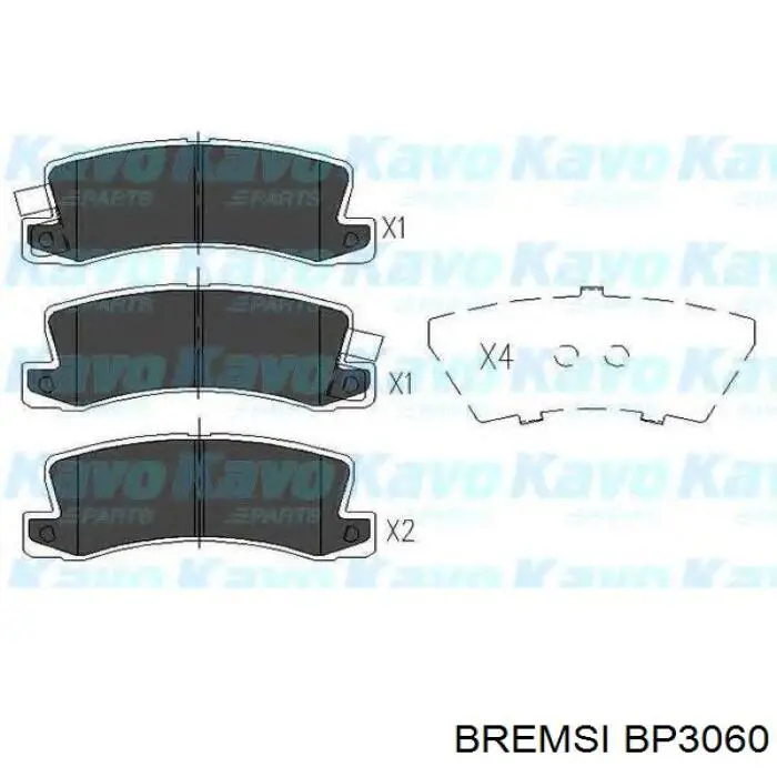 Купить BP3060 Bremsi Колодки тормозные задние, дисковые