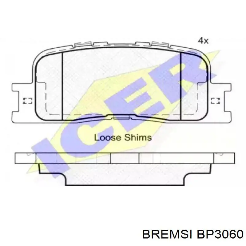 Задние тормозные колодки BP3060 Bremsi