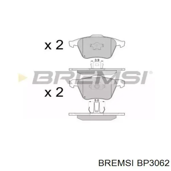 BP3062 Bremsi sapatas do freio dianteiras de disco