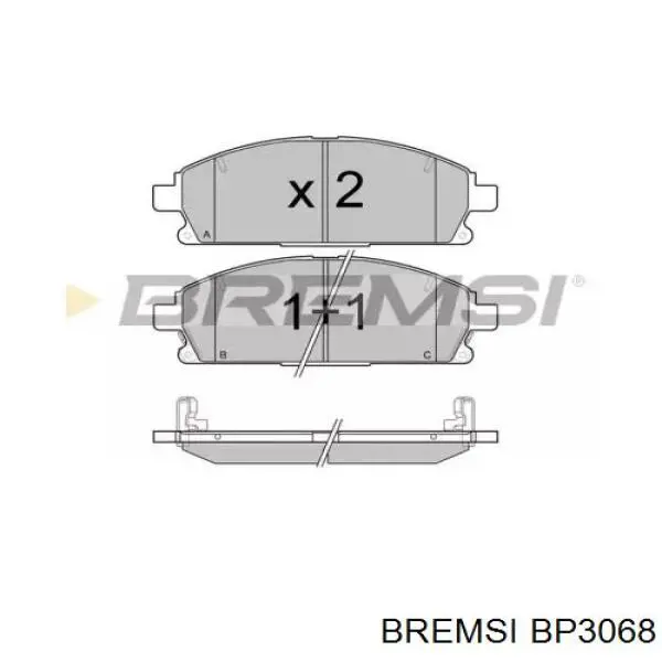 BP3068 Bremsi передние тормозные колодки