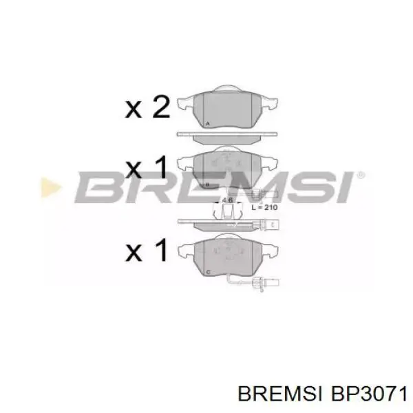 Передние тормозные колодки BP3071 Bremsi