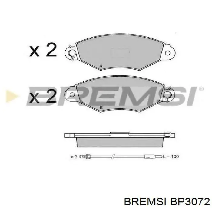 Купить BP3072 Bremsi Колодки тормозные