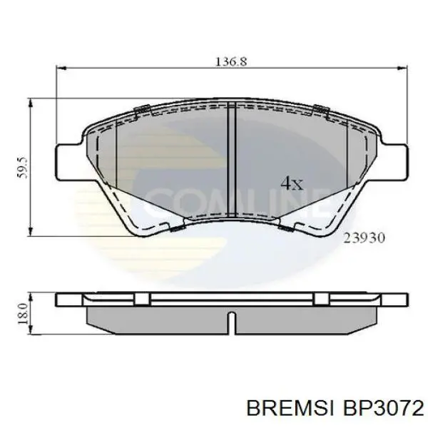 Колодки Bremsi BP3072 цена, от 19.40 USD