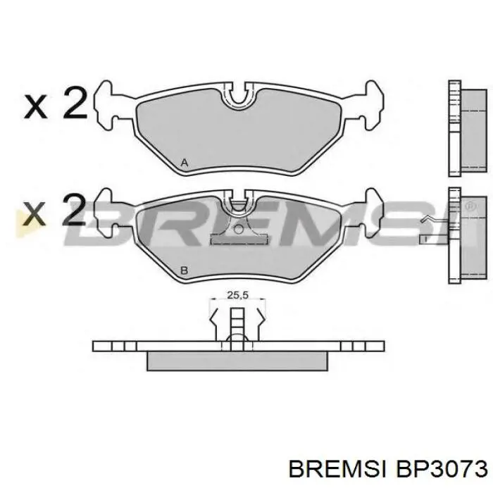 Купить BP3073 Bremsi Колодки тормозные