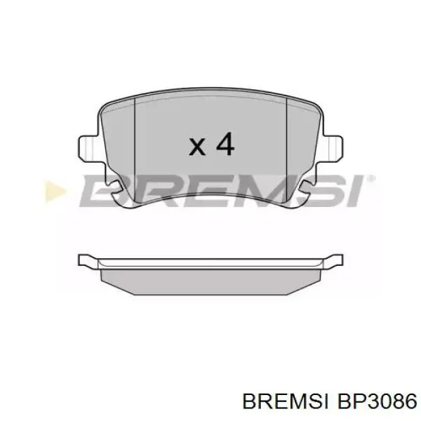 BP3086 Bremsi sapatas do freio traseiras de disco