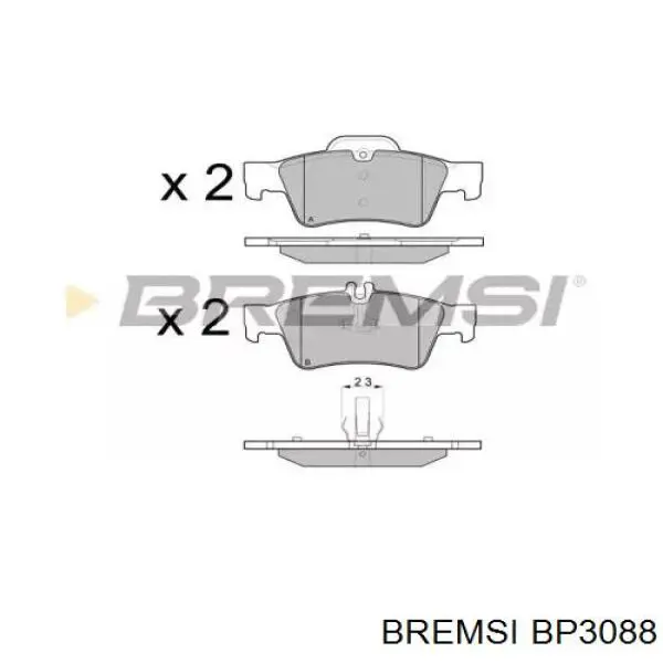 Задние тормозные колодки BP3088 Bremsi