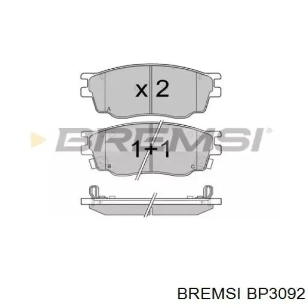 Передние тормозные колодки BP3092 Bremsi