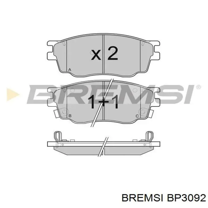 Pastillas de freno delanteras BP3092 Bremsi