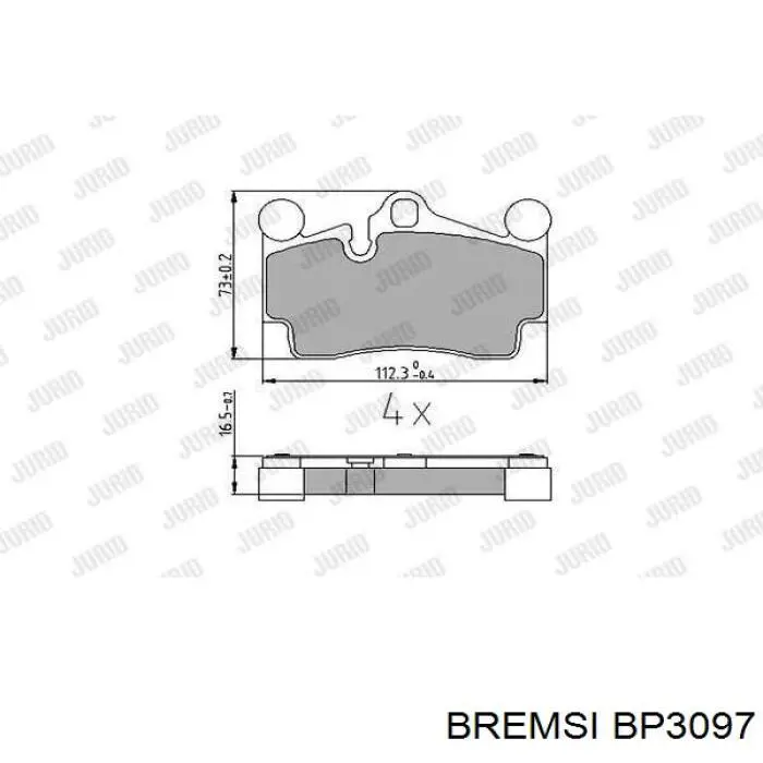 Купить BP3097 Bremsi Колодки тормозные задние, дисковые
