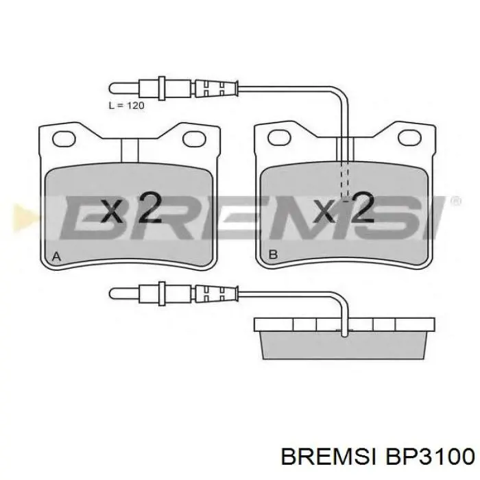 Купить BP3100 Bremsi Колодки тормозные