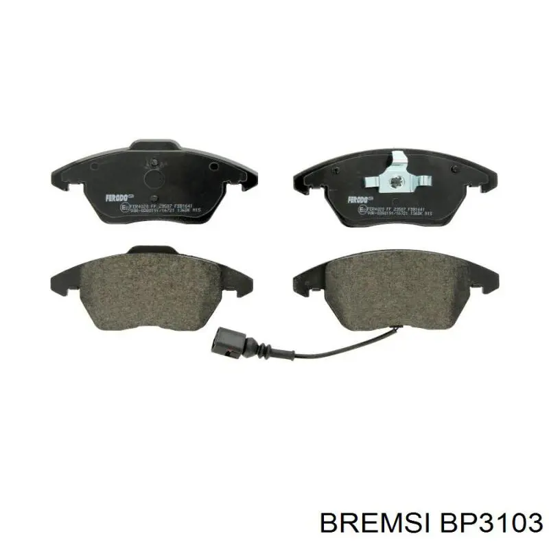 Колодки гальмівні передні, дискові BP3103 Bremsi