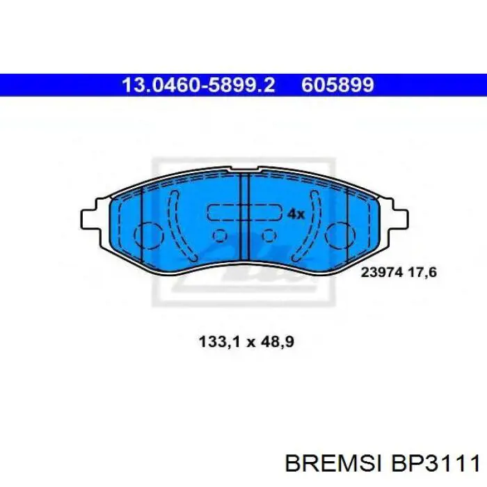 Колодки Bremsi BP3111 цена, от 14.08 USD