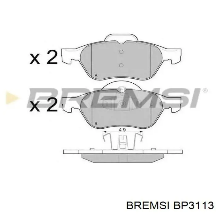 Передние тормозные колодки BP3113 Bremsi