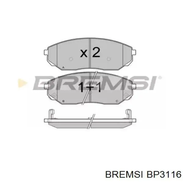 Передние тормозные колодки BP3116 Bremsi