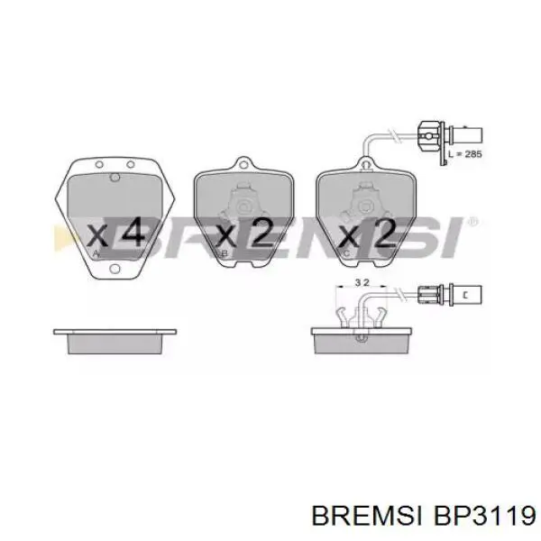 Передние тормозные колодки BP3119 Bremsi