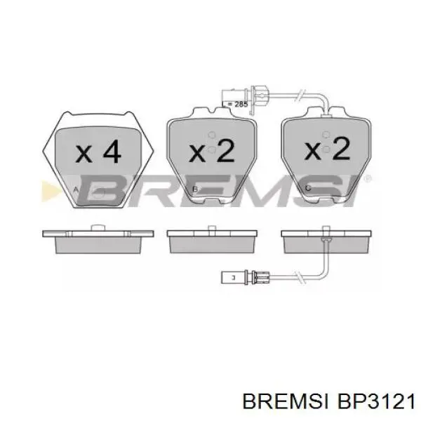 BP3121 Bremsi колодки тормозные передние дисковые