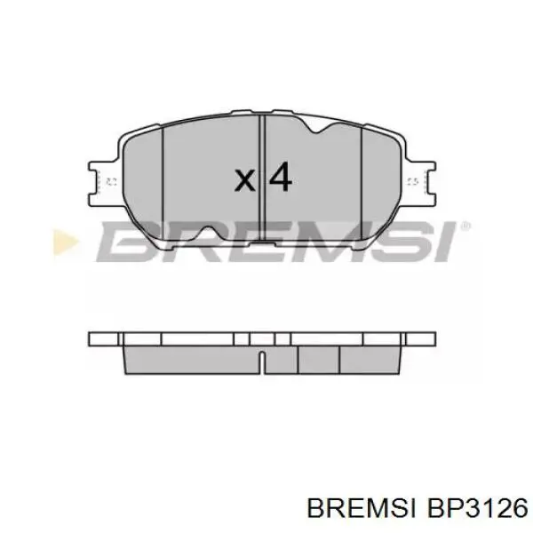 BP3126 Bremsi sapatas do freio dianteiras de disco