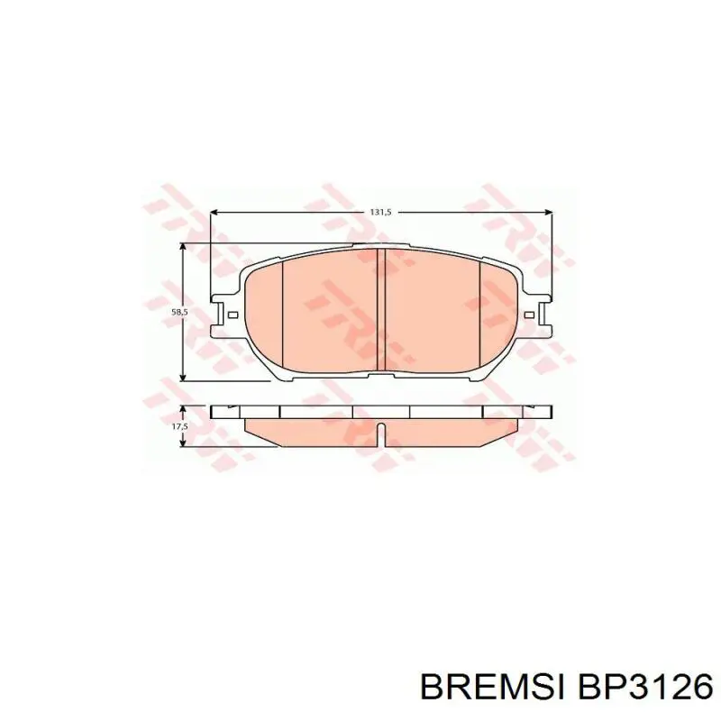 Передние тормозные колодки BP3126 Bremsi