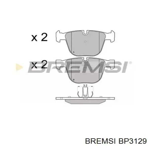 Задние тормозные колодки BP3129 Bremsi