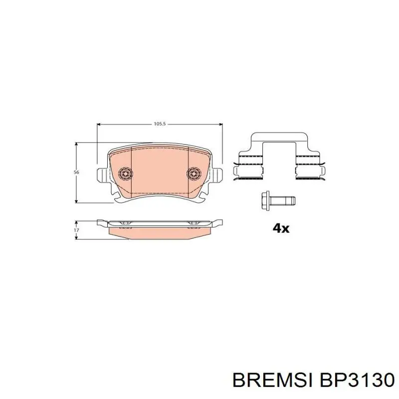 Задние дисковые колодки Bremsi BP3130