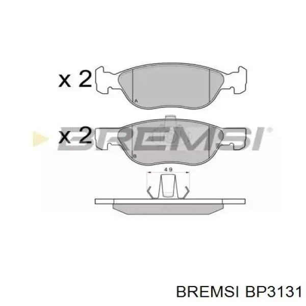BP3131 Bremsi передние тормозные колодки