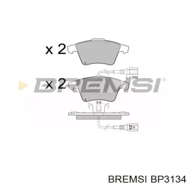 BP3134 Bremsi передние тормозные колодки