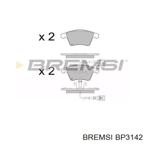 BP3142 Bremsi sapatas do freio dianteiras de disco