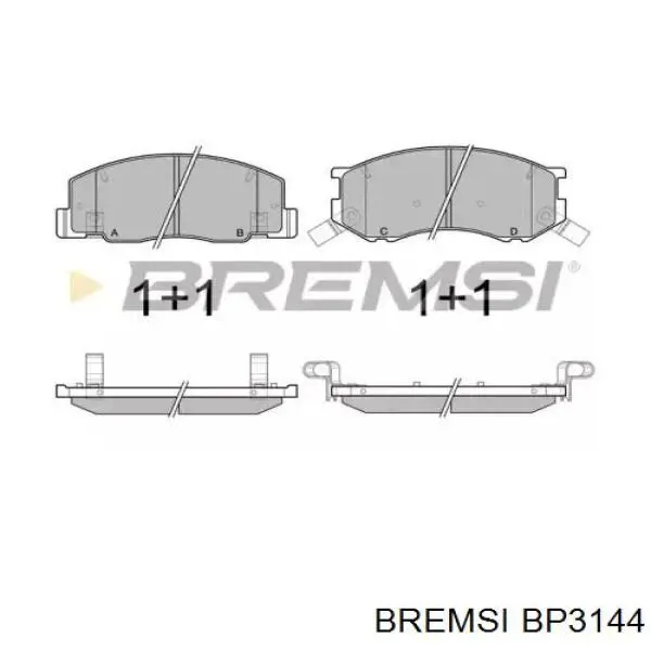 Передние тормозные колодки BP3144 Bremsi