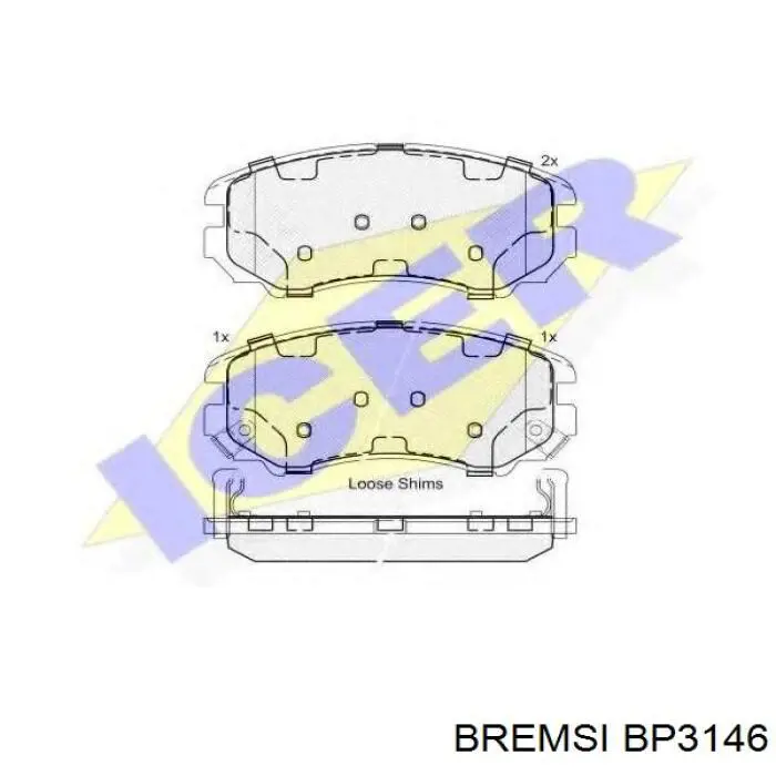Передние тормозные колодки BP3146 Bremsi