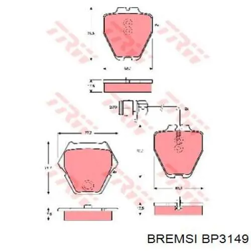 Тормозные колодки Bremsi BP3149
