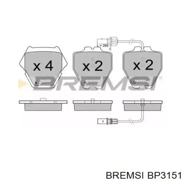 Передние тормозные колодки BP3151 Bremsi