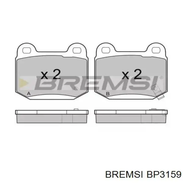 Задние тормозные колодки BP3159 Bremsi