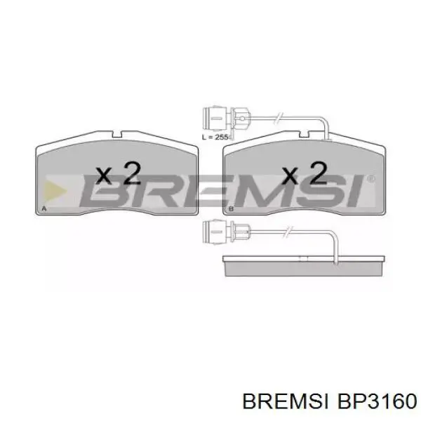 Передние тормозные колодки BP3160 Bremsi