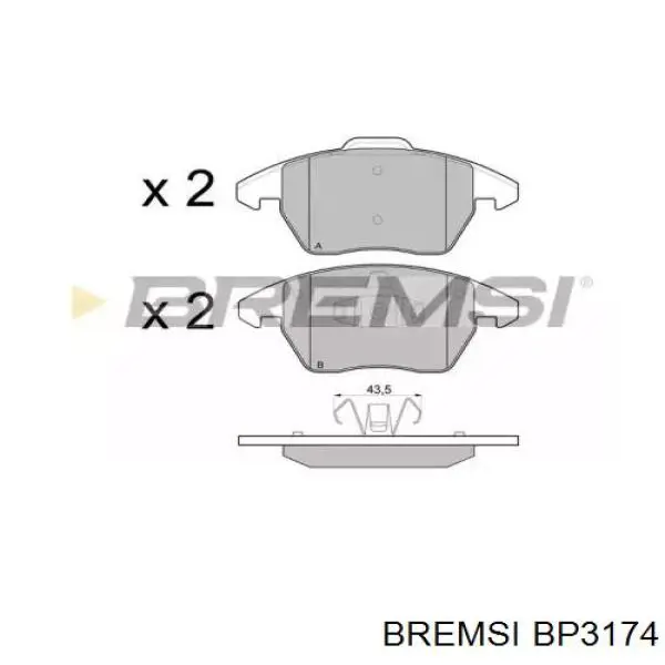 Передние тормозные колодки BP3174 Bremsi