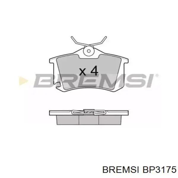 Задние тормозные колодки BP3175 Bremsi