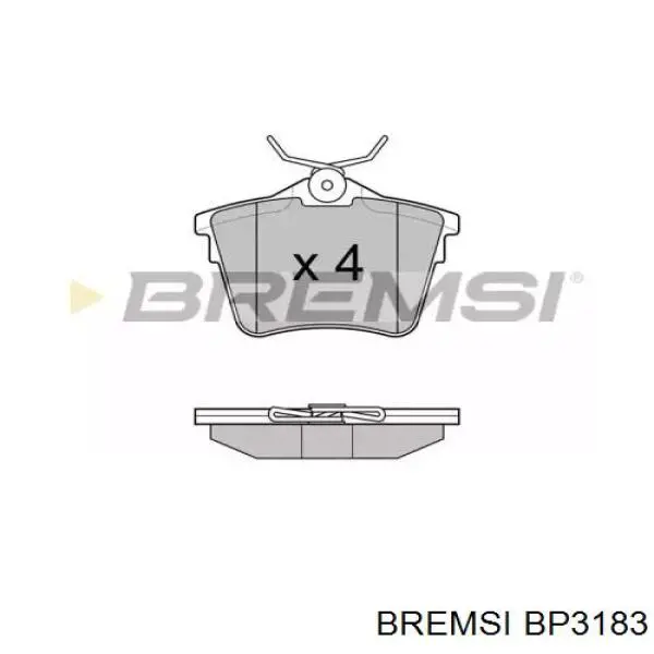 Задние тормозные колодки BP3183 Bremsi