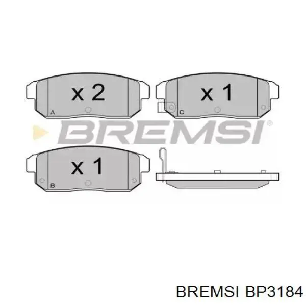 Задние тормозные колодки BP3184 Bremsi