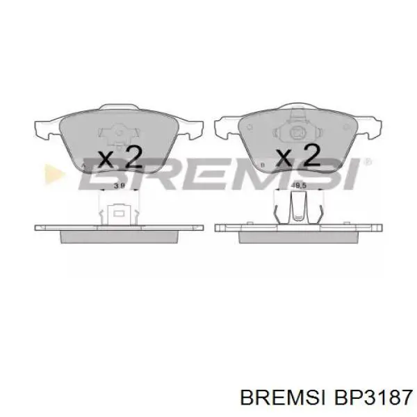 Передние тормозные колодки BP3187 Bremsi